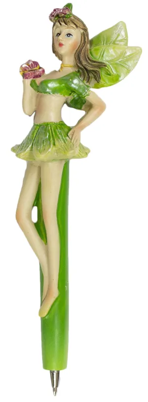 Flutter Fairies Ball Point Pen - Green Fairy (Black ink)