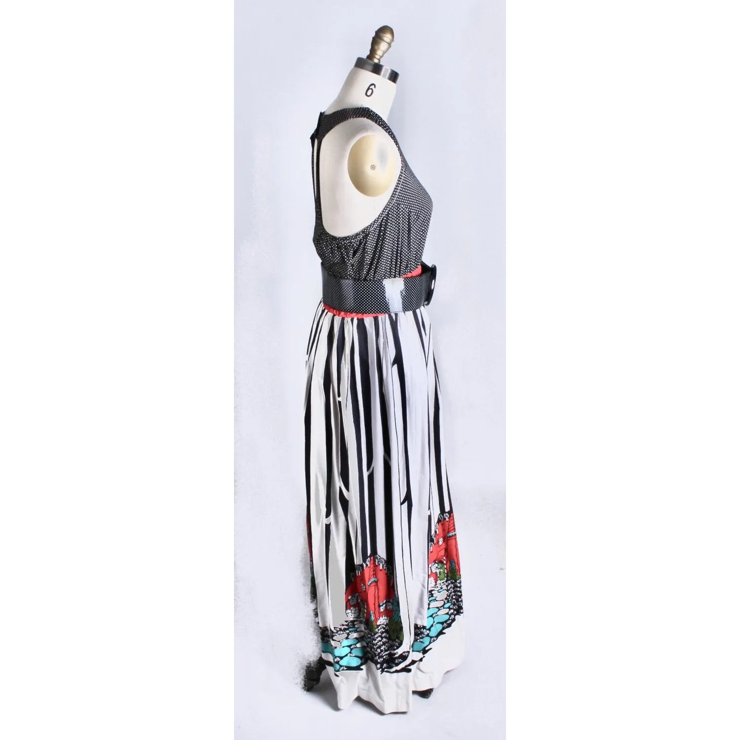 Fun Sundress Maxi Hansel & Gretel Fairy Tale Print 1970s Cotton Leisure Lovers