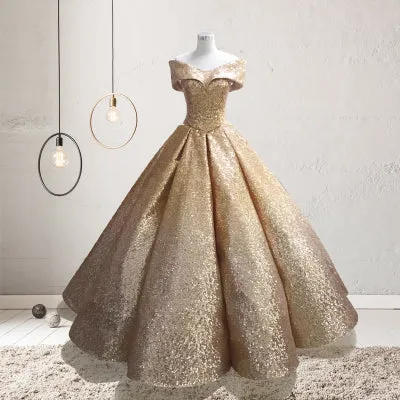 Glamorous Gradient Quinceanera Dresses Sequins Cap Sleeves Puffy Ruffles Ball Gown vestidos de quinceañera
