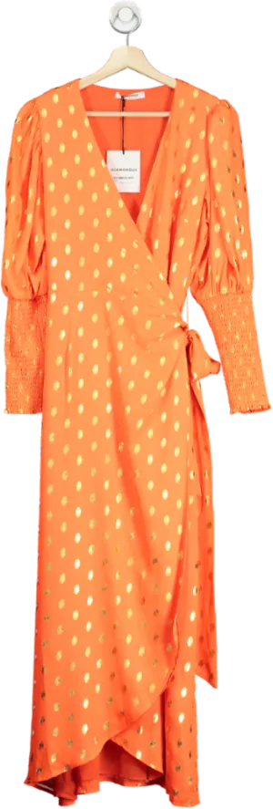 Glamorous Orange Faari Wrap Dress UK 10