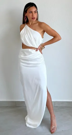 Glamorous Ways White One-Shoulder Maxi Dress