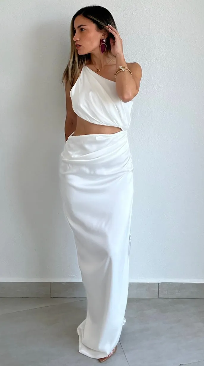 Glamorous Ways White One-Shoulder Maxi Dress