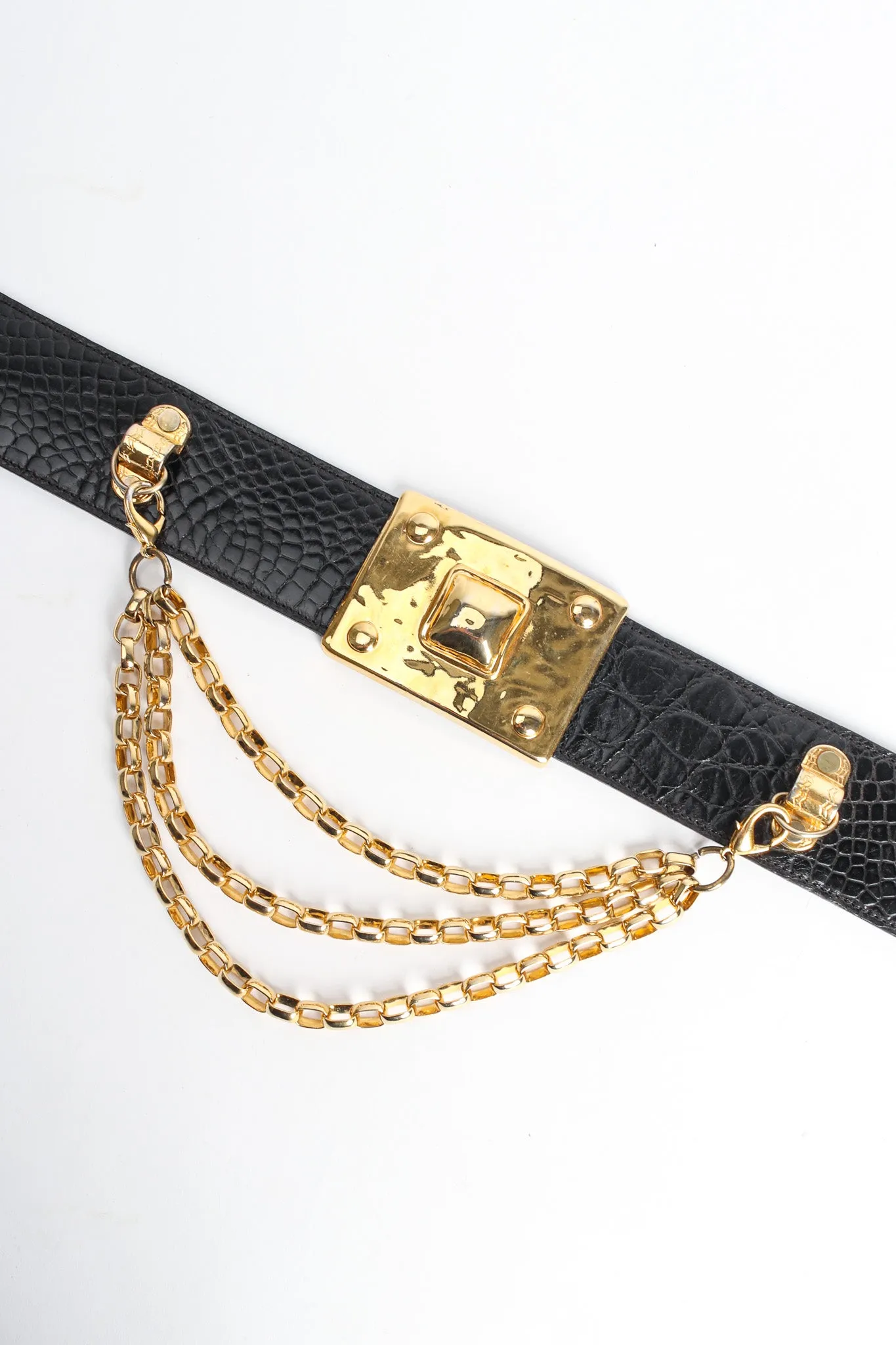 Gold Panel Chain Waist Belt