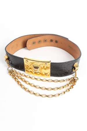 Gold Panel Chain Waist Belt