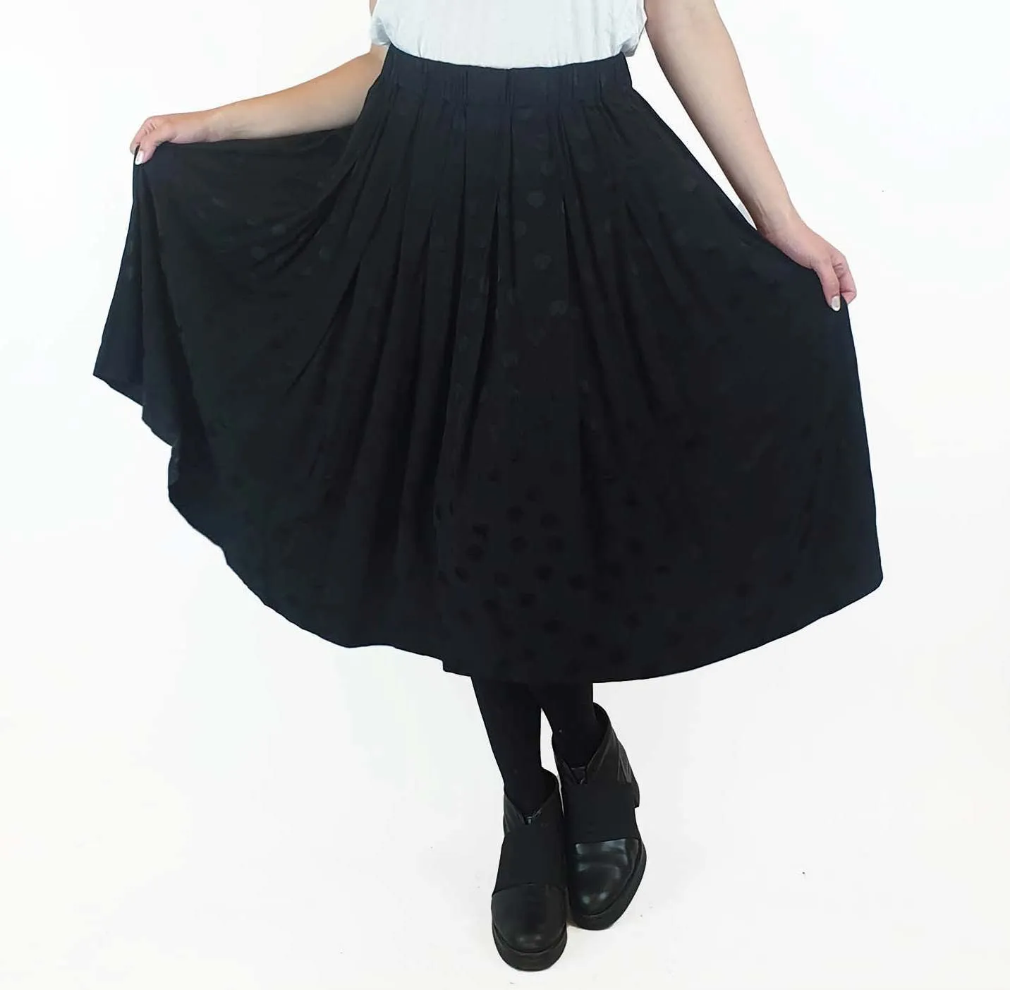Gorman black polka dot print skirt size 10