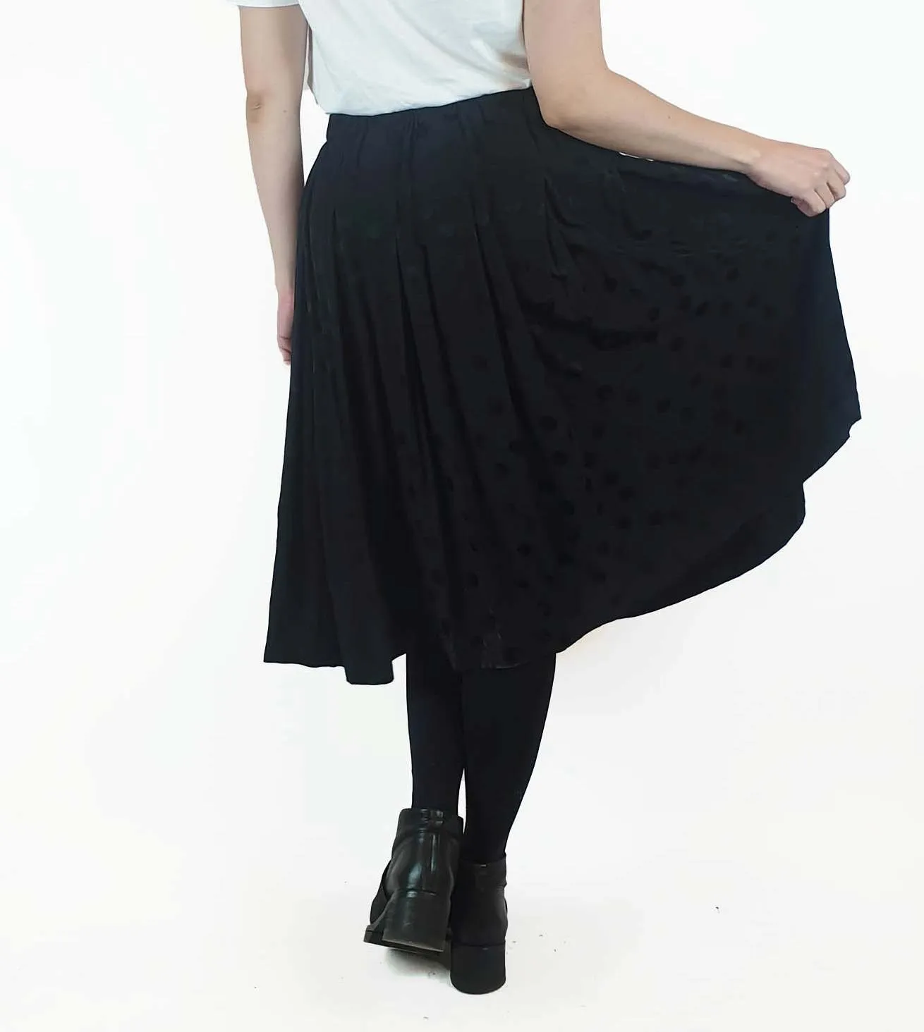 Gorman black polka dot print skirt size 10