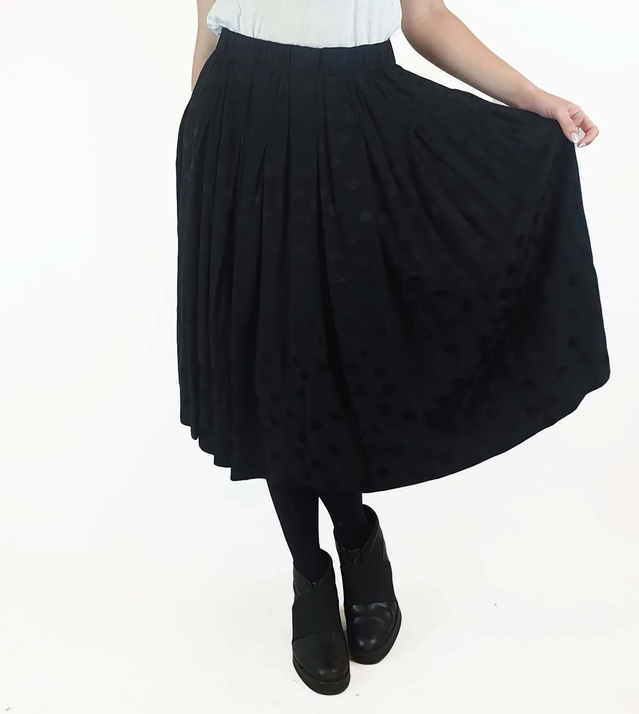 Gorman black polka dot print skirt size 10