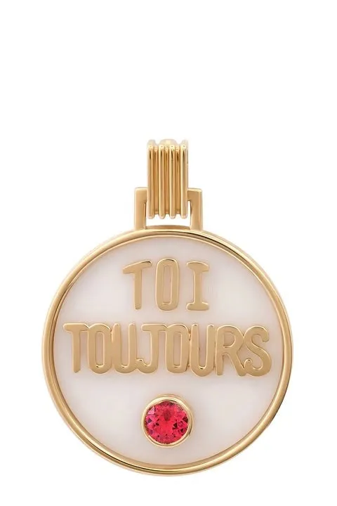 Grandsize Toi Toujours Pendant in White Onyx and Pink Tourmaline (By Special Order)