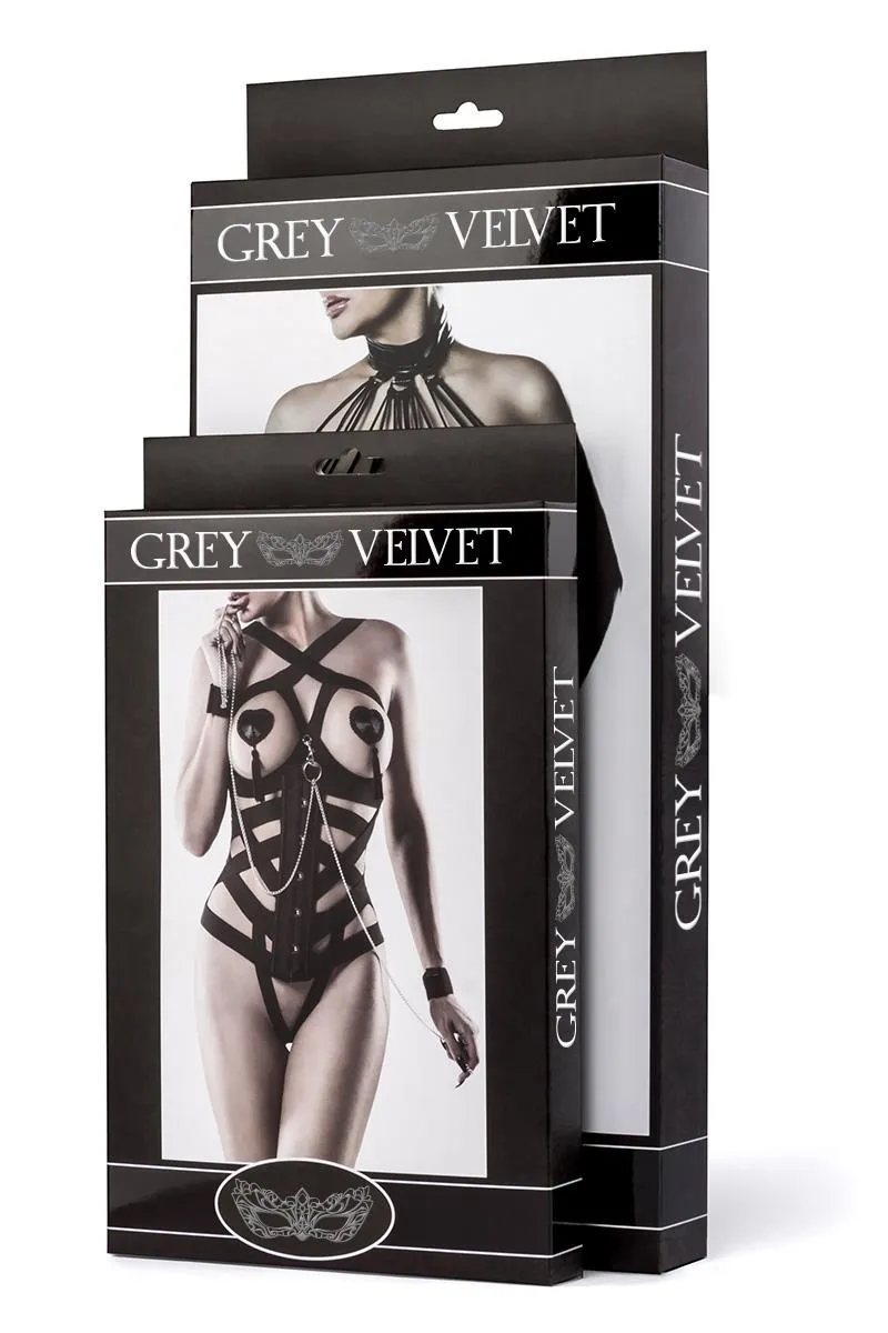 Grey Velvet Four-Part Corsage Set