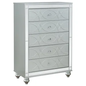 Gunnison 5-drawer Bedroom Chest Silver Metallic
