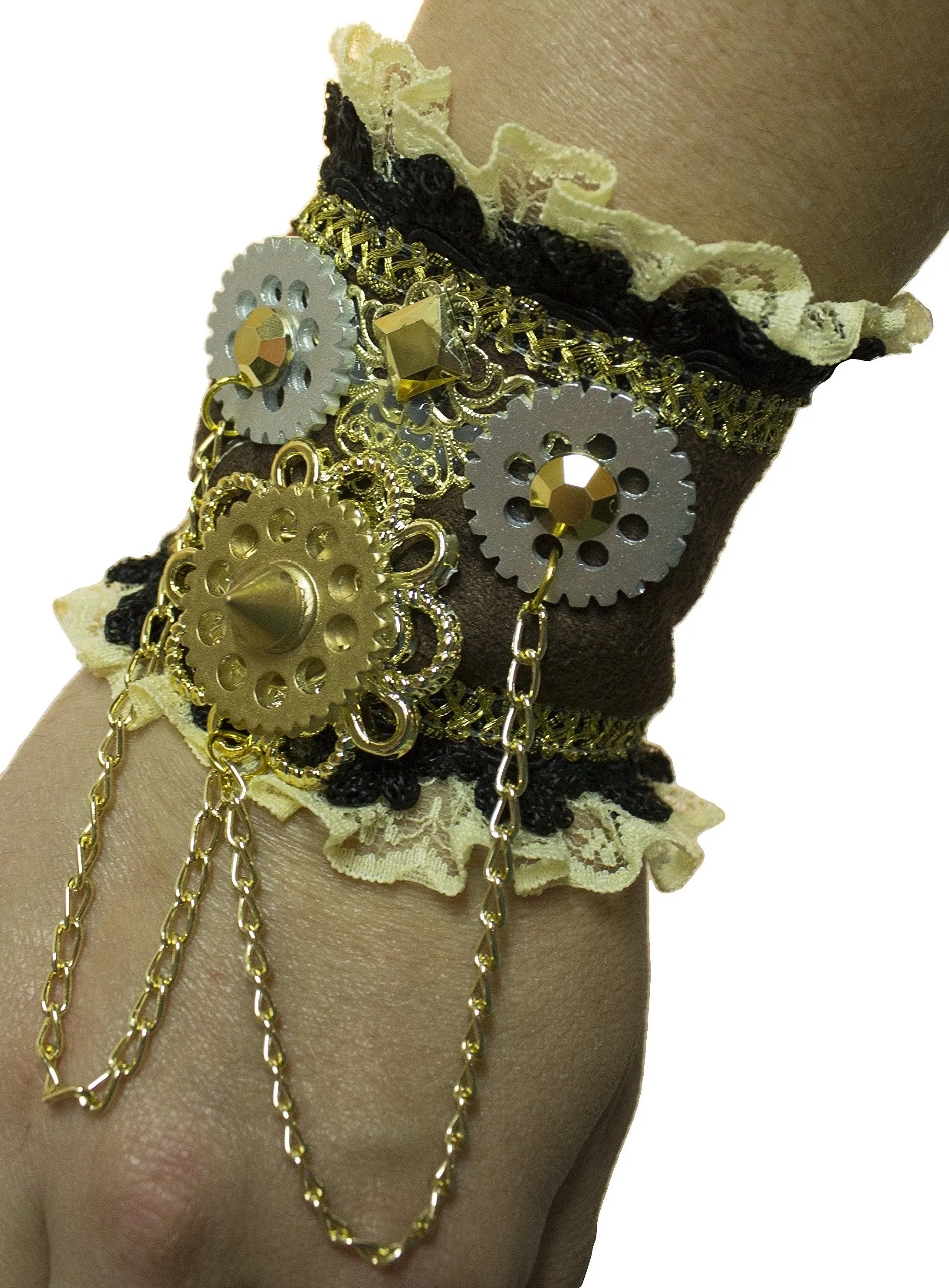 Halloween Costume Accessory - Suede Steampunk Wrist Cuffs
