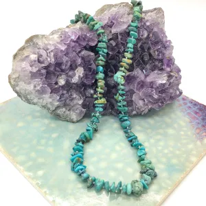 Hand Knotted Ombre Turquoise Nugget Candy Necklace