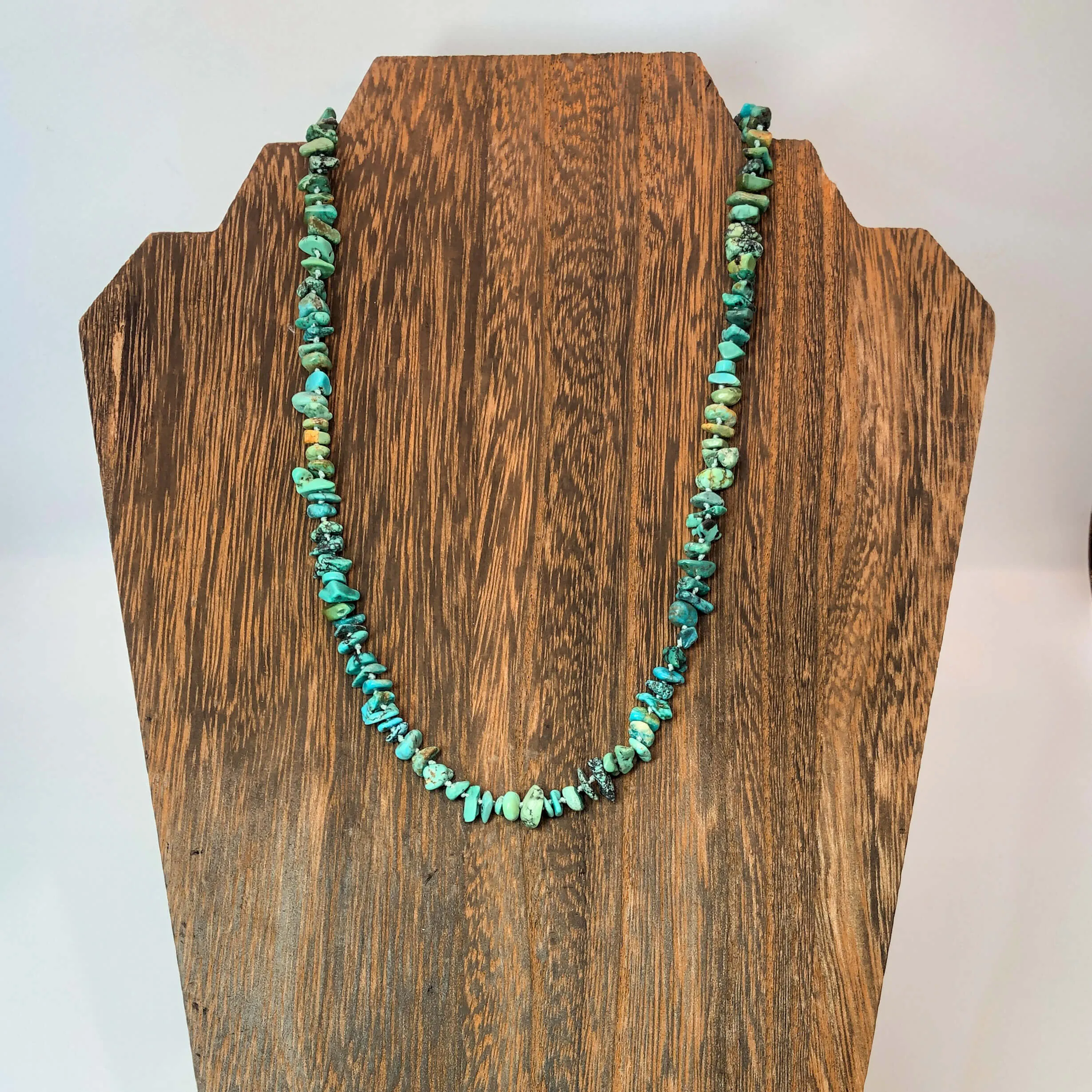 Hand Knotted Ombre Turquoise Nugget Candy Necklace