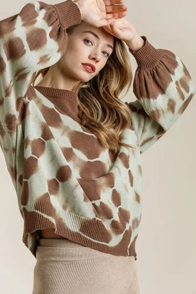 Hazel Blues® | Umgee Ribbed Hem Tie Dye Round Neck Sweater