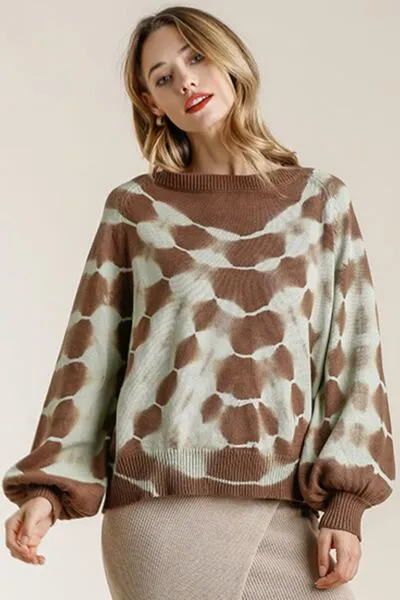 Hazel Blues® | Umgee Ribbed Hem Tie Dye Round Neck Sweater
