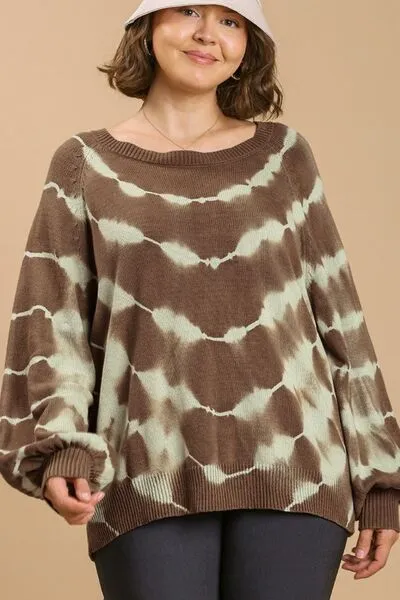 Hazel Blues® | Umgee Ribbed Hem Tie Dye Round Neck Sweater