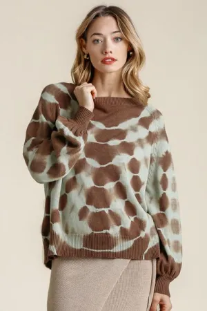 Hazel Blues® | Umgee Ribbed Hem Tie Dye Round Neck Sweater