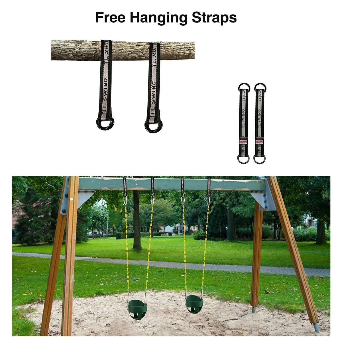 High Back Toddler Bucket Swing Seat with Coated Chains