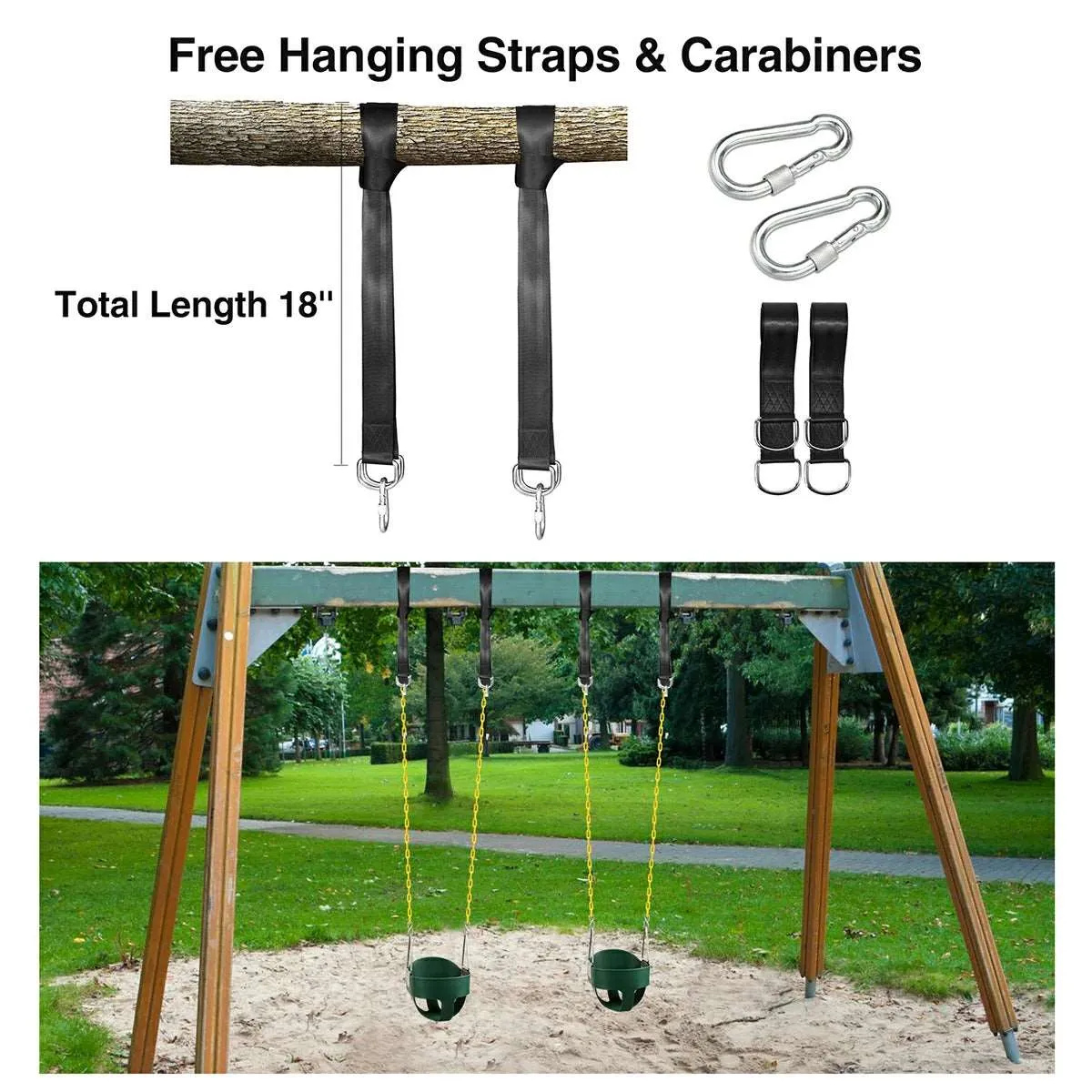 High Back Toddler Bucket Swing Seat with Coated Chains