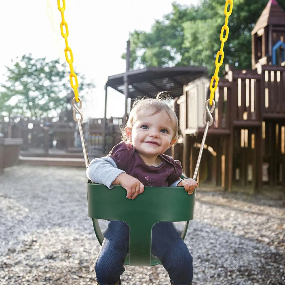 High Back Toddler Bucket Swing Seat with Coated Chains