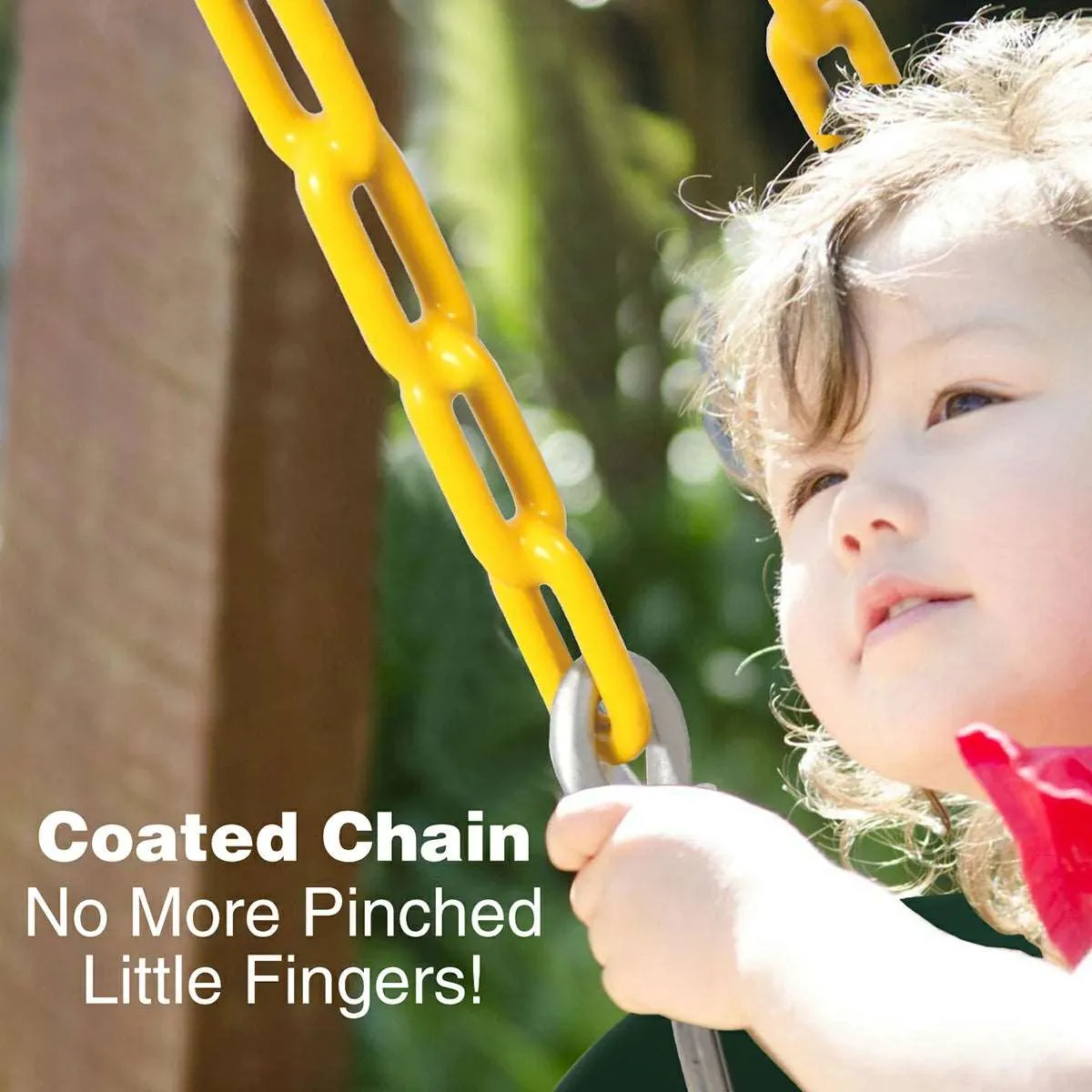 High Back Toddler Bucket Swing Seat with Coated Chains