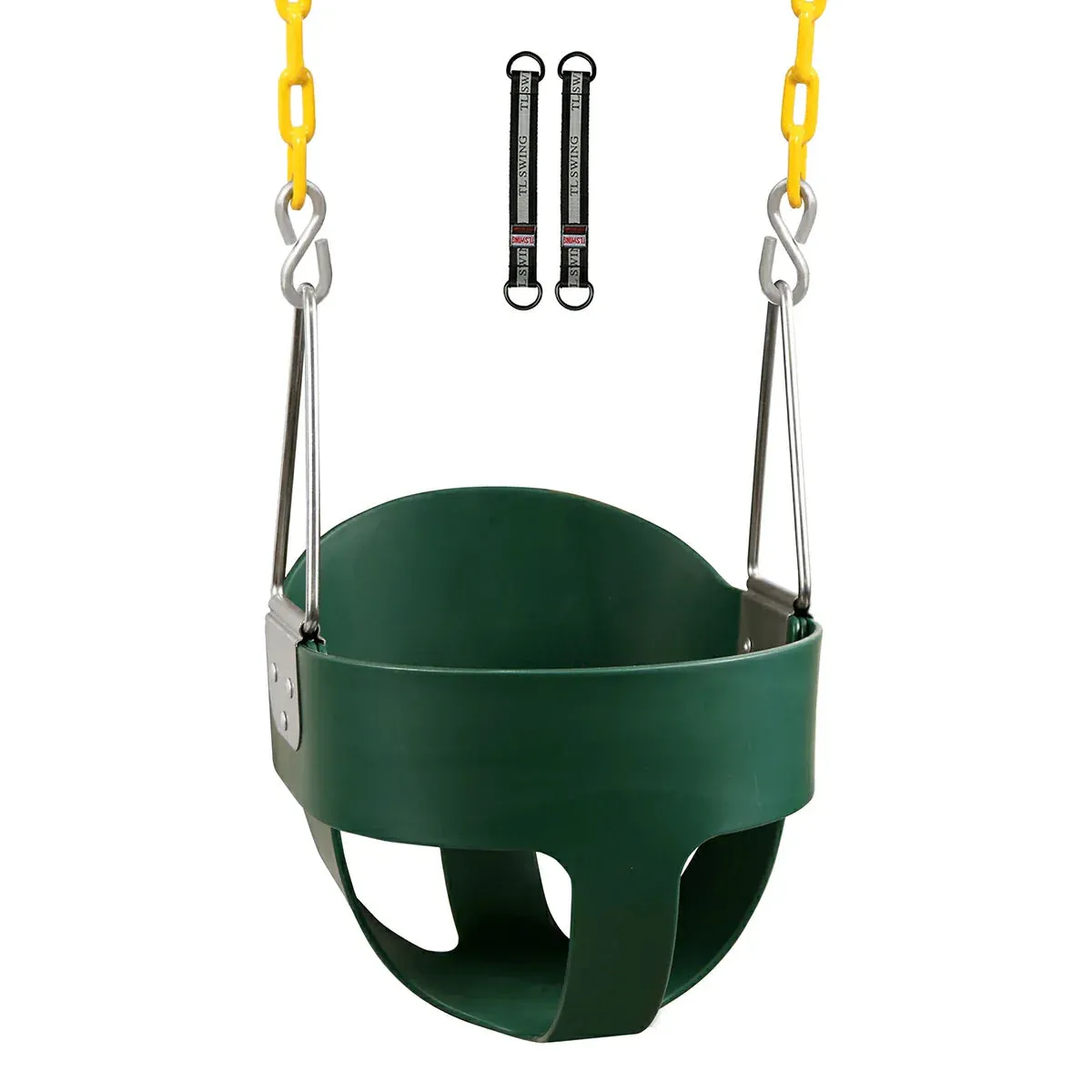 High Back Toddler Bucket Swing Seat with Coated Chains