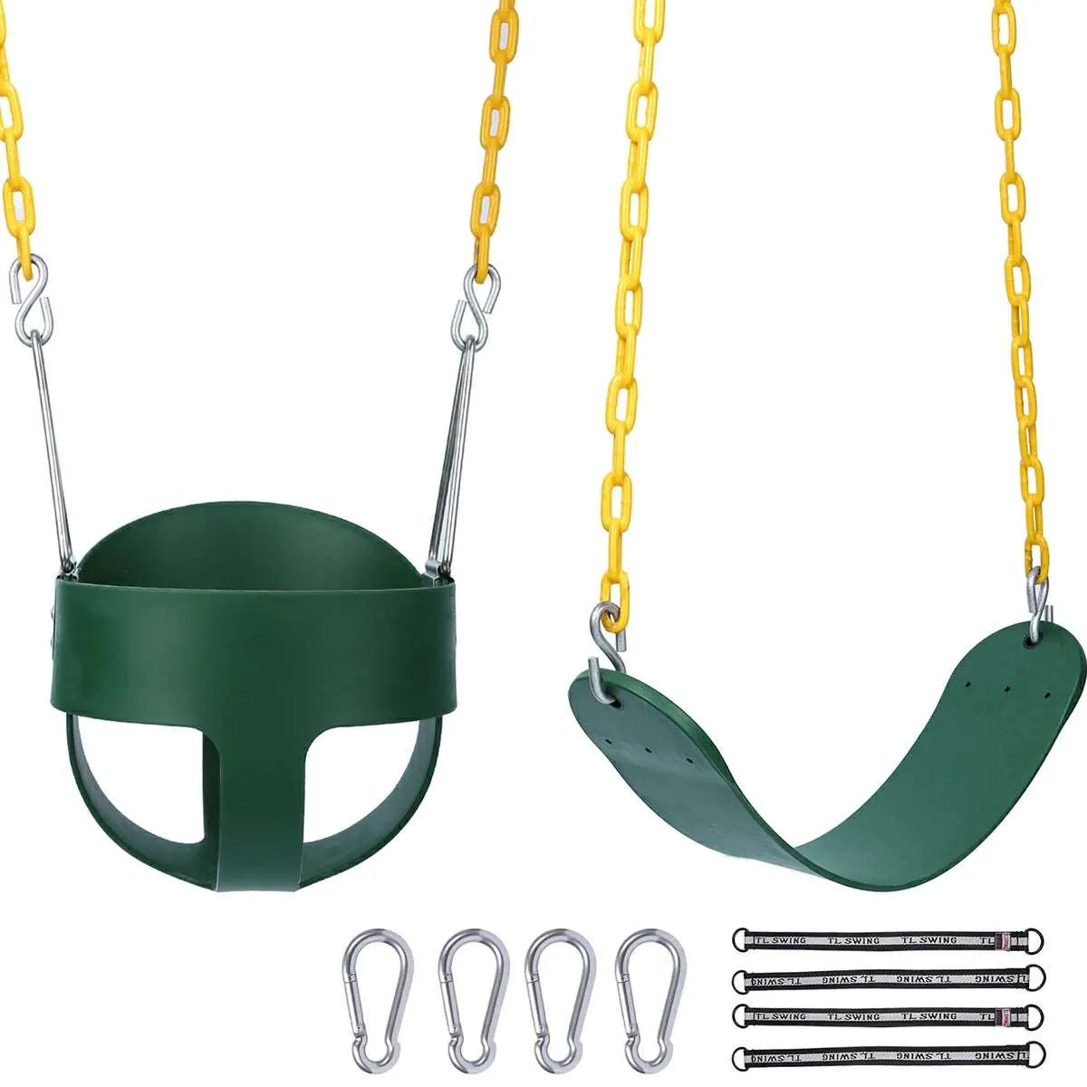High Back Toddler Bucket Swing Seat with Coated Chains