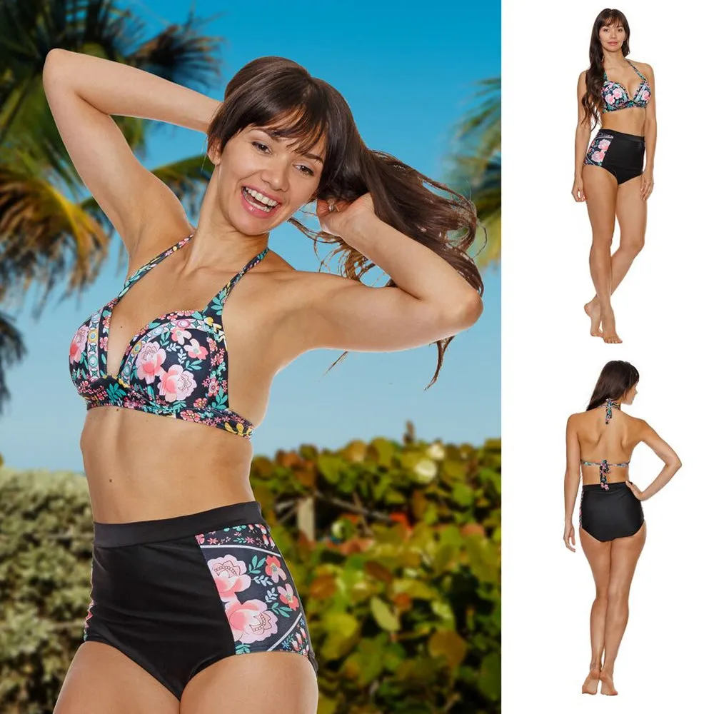High Waist Flower Bikini