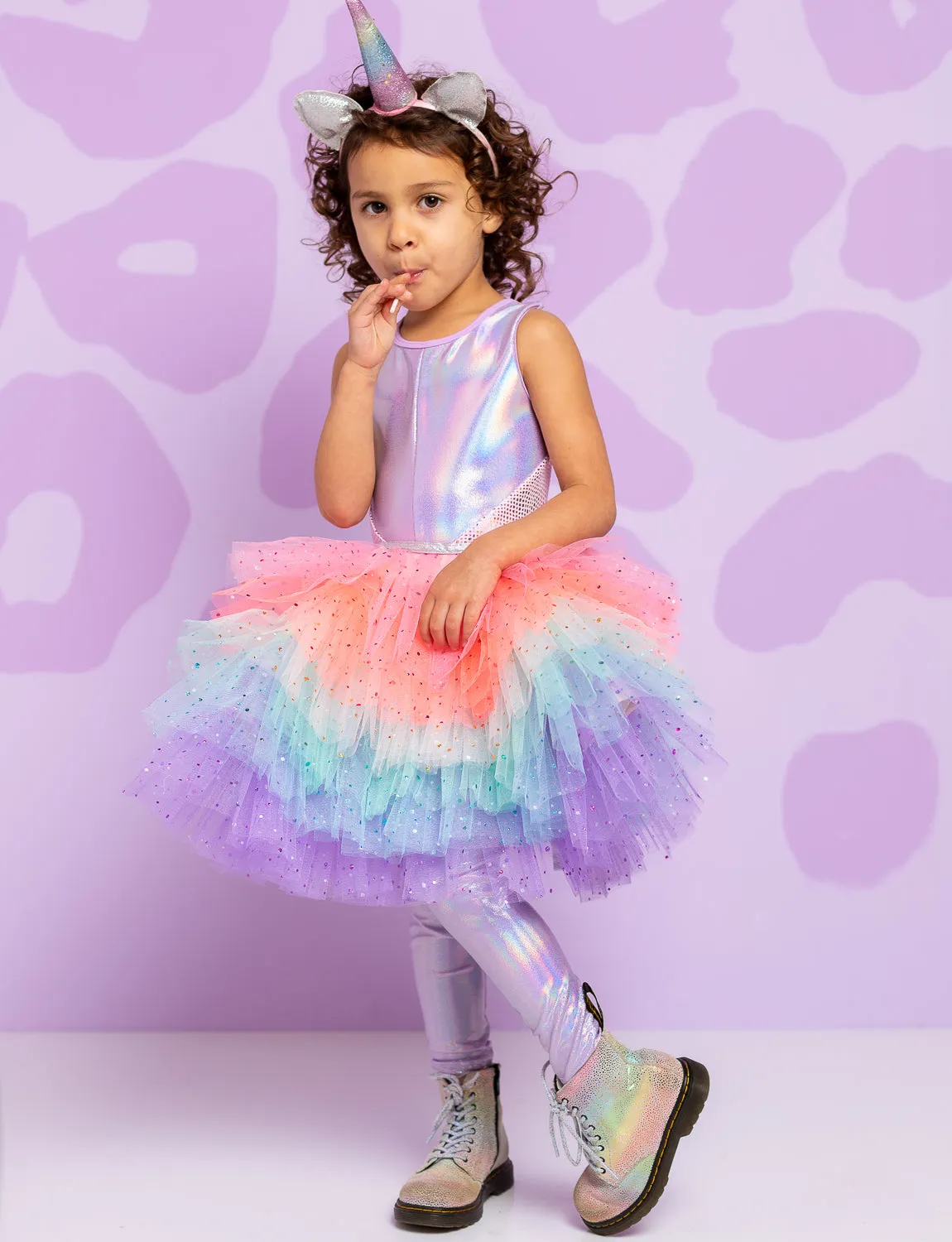 Holographic Kids Unicorn Catsuit