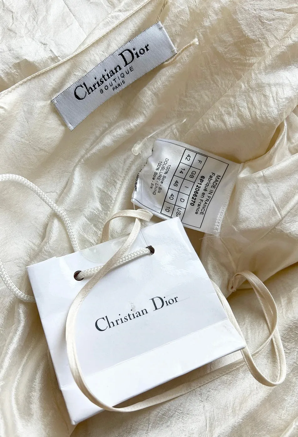 Incredible Spring 2006 Christian Dior by John Galliano Textured Ivory Silk Hourglass Dress