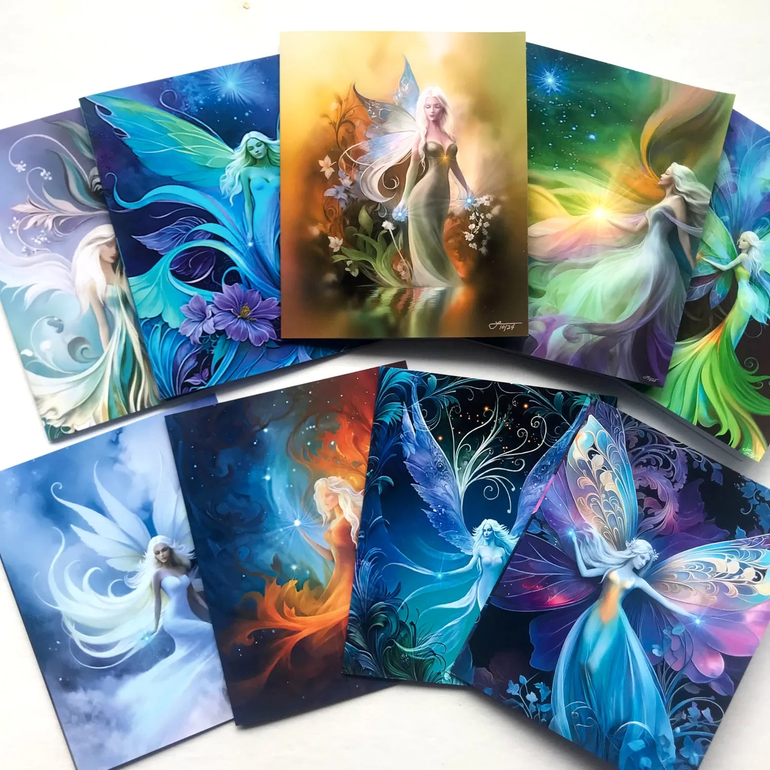 Intricate Fairy Art Greeting Card, Colorful Fantasy Artwork, Unique Notecard