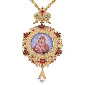 Jesus Cross Necklace Home Decoration Christian Reilgious Virgin Mary Catholic Christ Long Chains 120cm Orthodox Icon Prayer