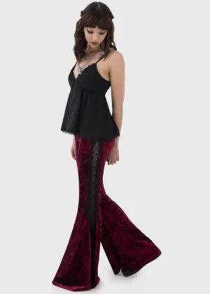 Killstar Laced Death Flare Trousers Red
