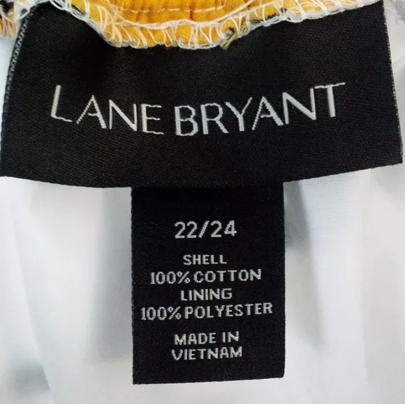 Lane Bryant Pink and Yellow Floral A-Line Midi Skirt Size 22/24