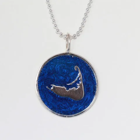 Large Enamel Island Charm in Pearlized Navy