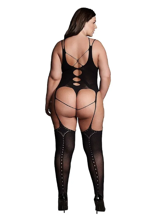 Le' Desir Shade Elara Bodystocking with Open Cups