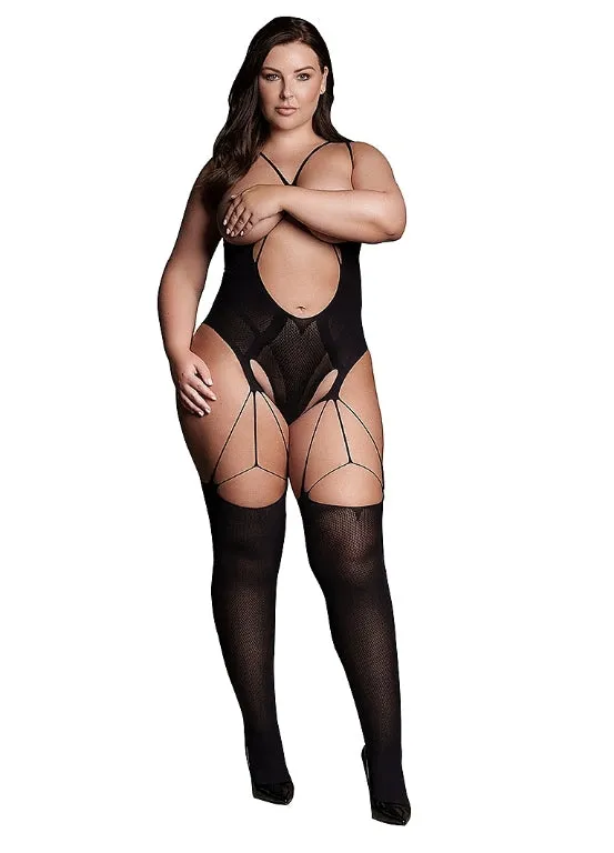 Le' Desir Shade Elara Bodystocking with Open Cups