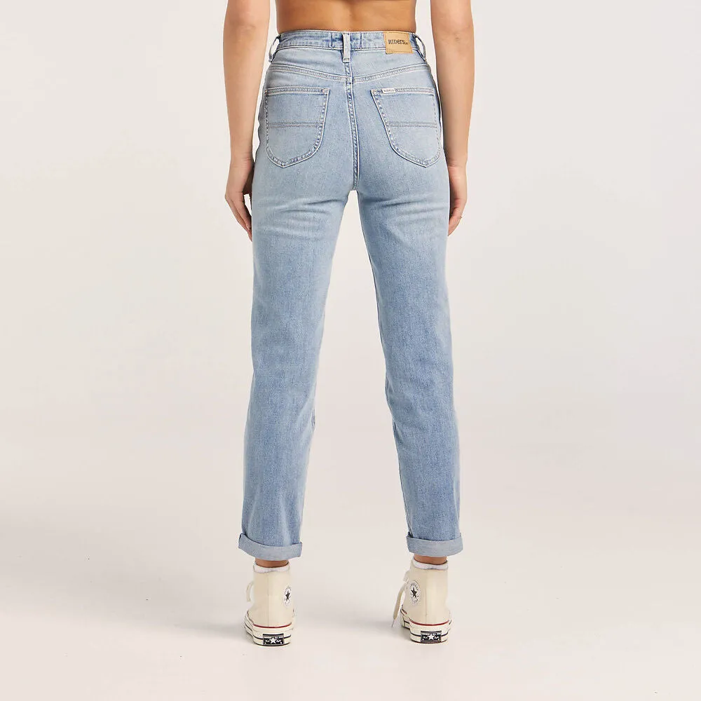 Lee Riders Hi Mom Jeans Ladies Blue Sands