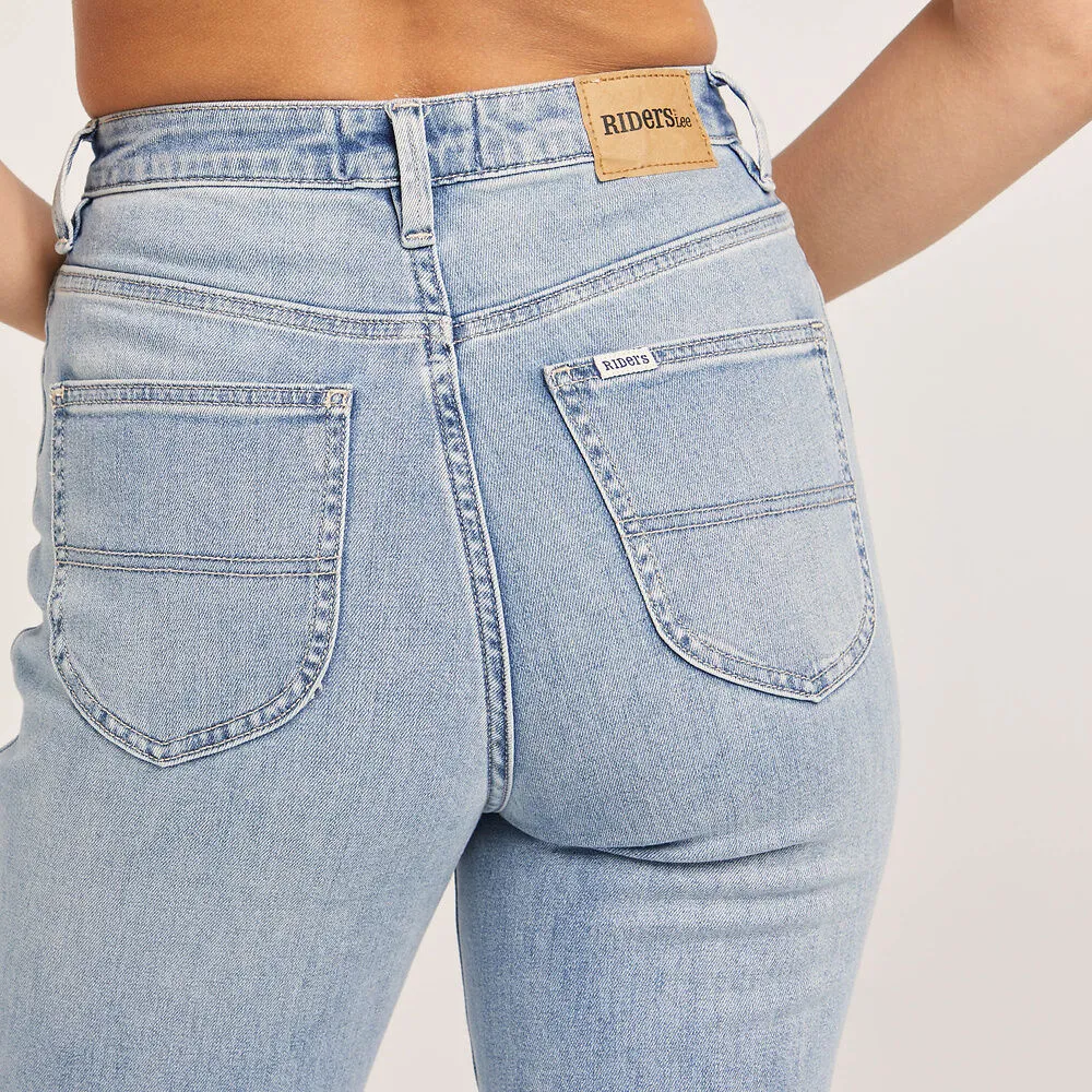 Lee Riders Hi Mom Jeans Ladies Blue Sands