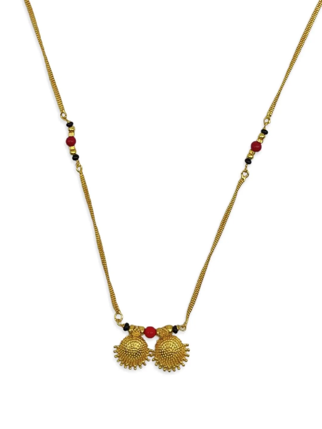 Long Mangalsutra Designs fancy gold mangalsutra vati pendant red & black beads gold chain