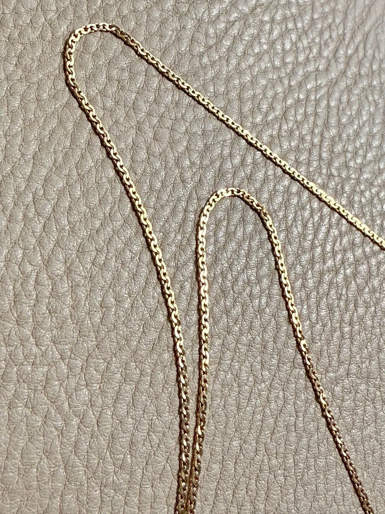 Long Skinny Vintage 18k gold Virola Link Necklace - 23.75 inch length