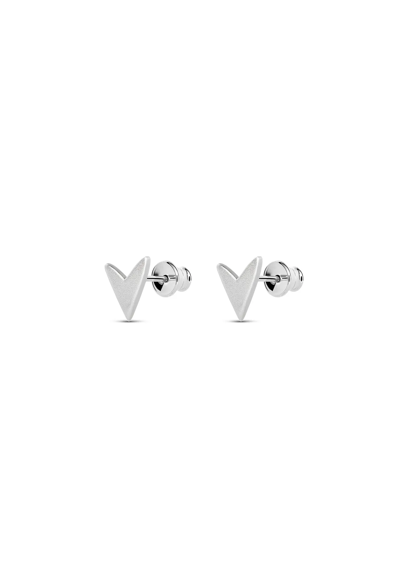 Love Stud Earrings Silver