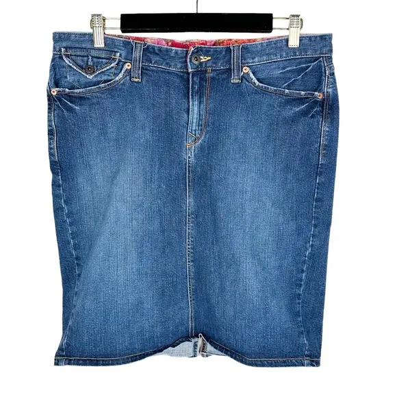 Lucky Brand by Gene Montesano Denim Midi Skirt
