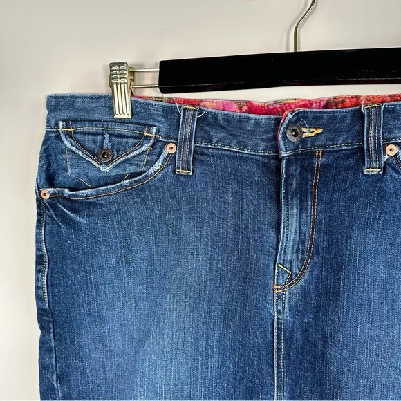 Lucky Brand by Gene Montesano Denim Midi Skirt