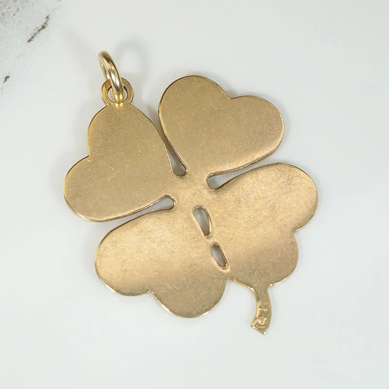 Lucky Four-Leaf Clover Charm in 14k Gold