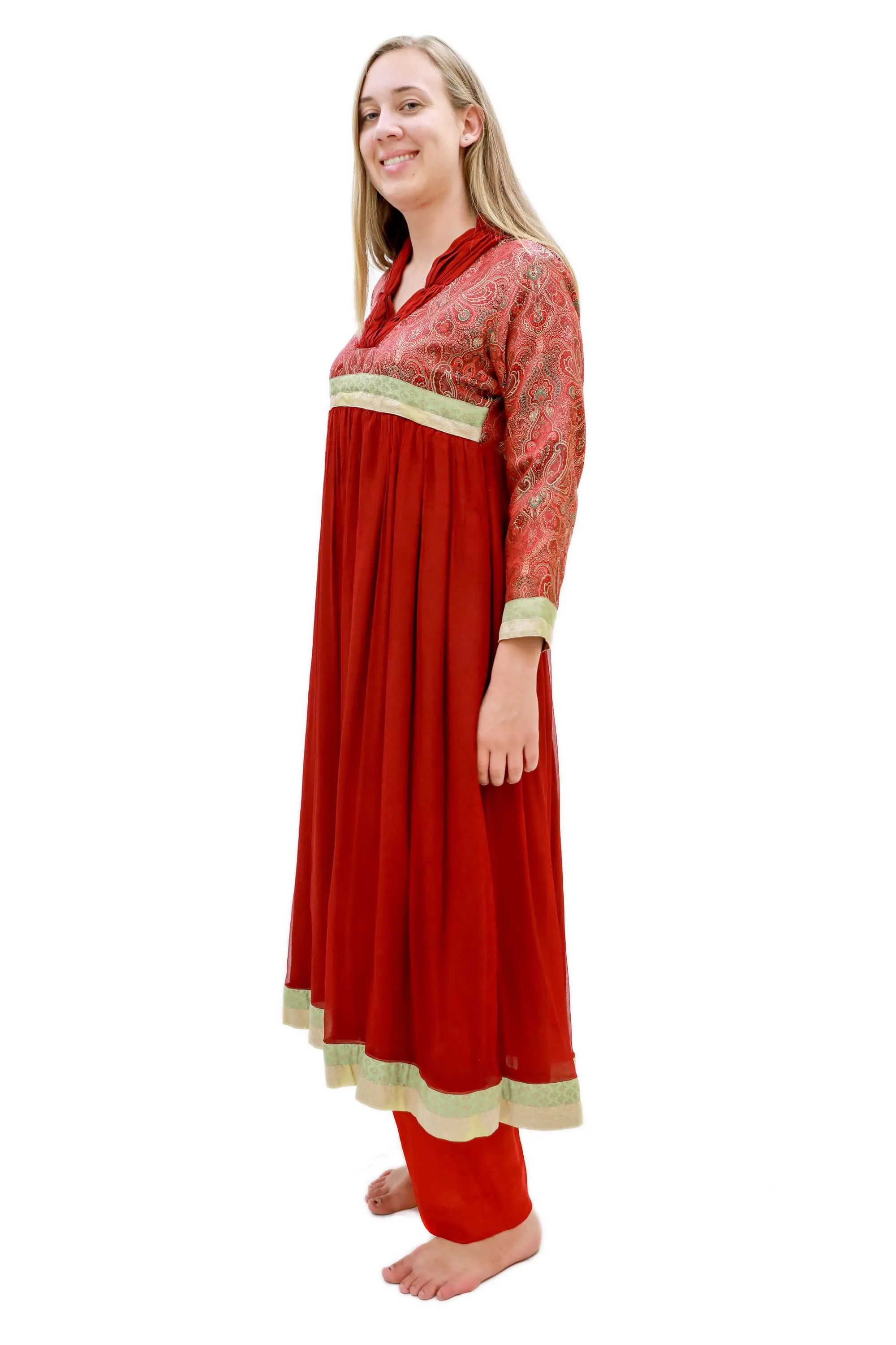 Maroon Chiffon Salwar Kameez - Suit