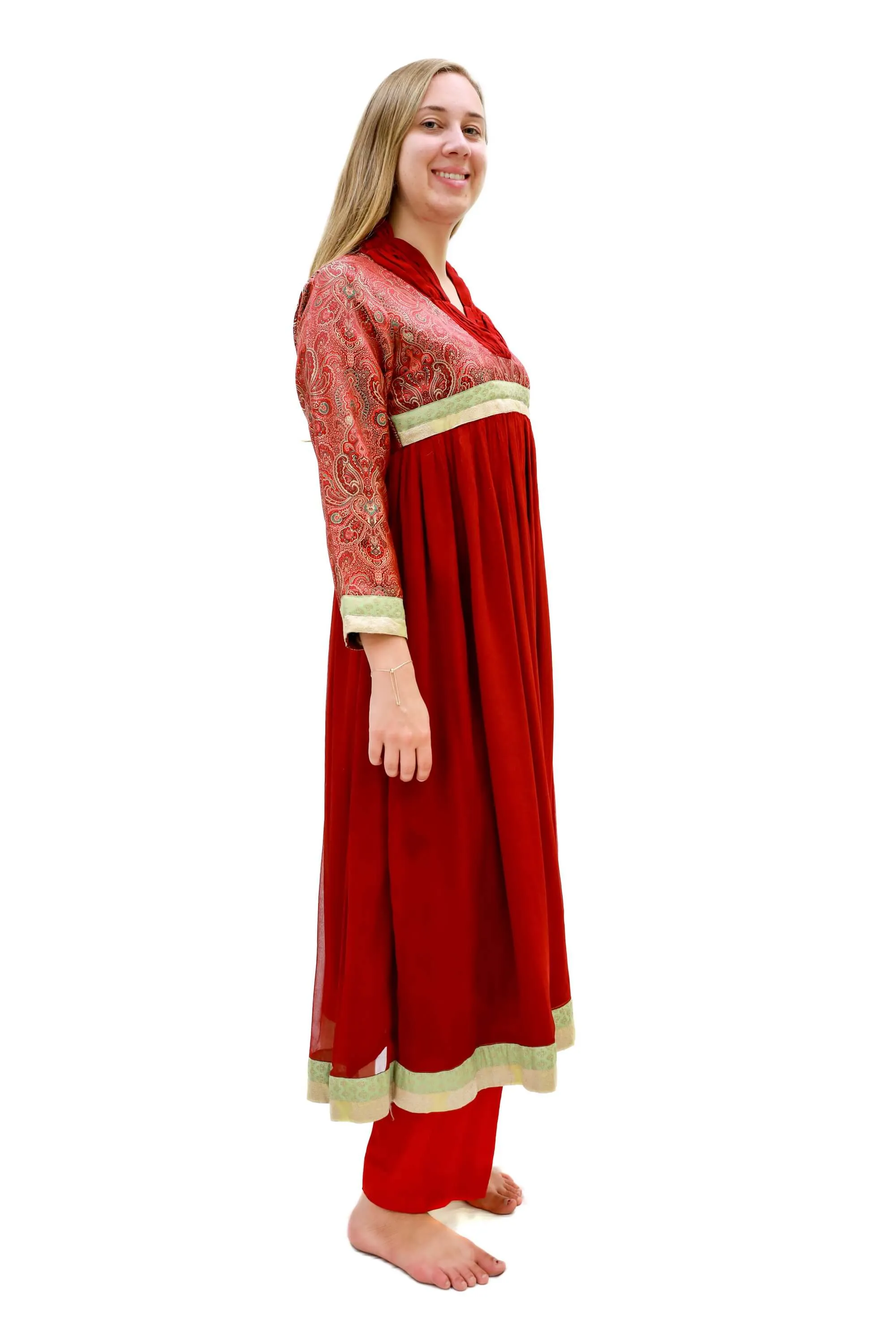 Maroon Chiffon Salwar Kameez - Suit