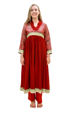 Maroon Chiffon Salwar Kameez - Suit