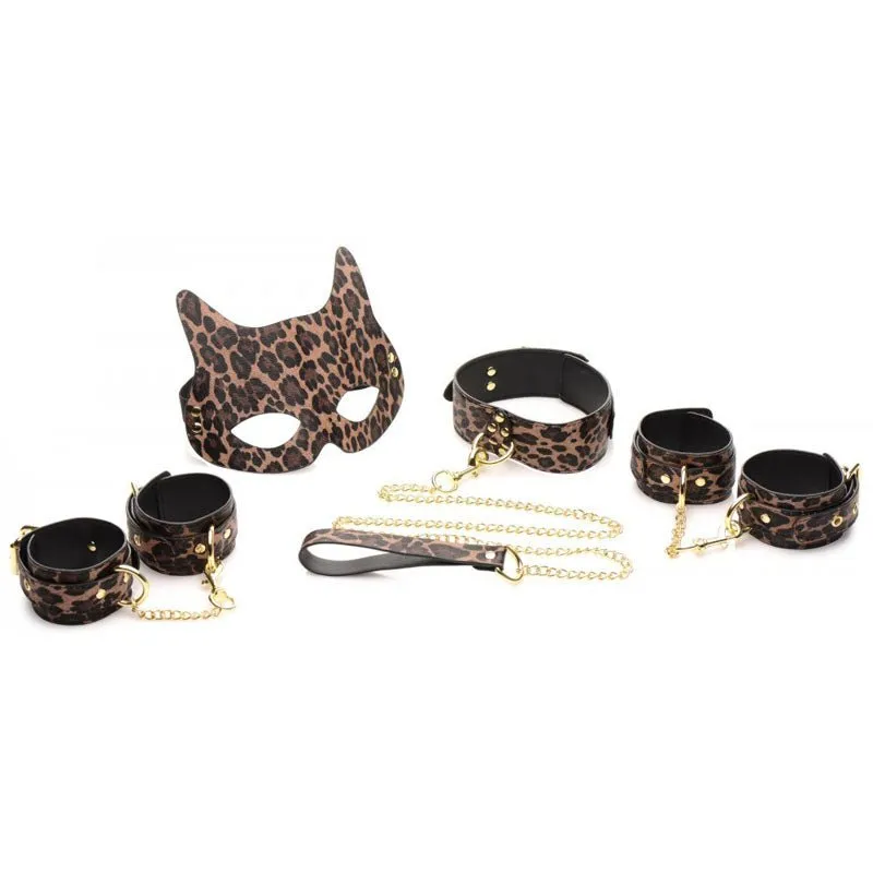 Master Series Wild Leopard 7 Piece Bondage Set
