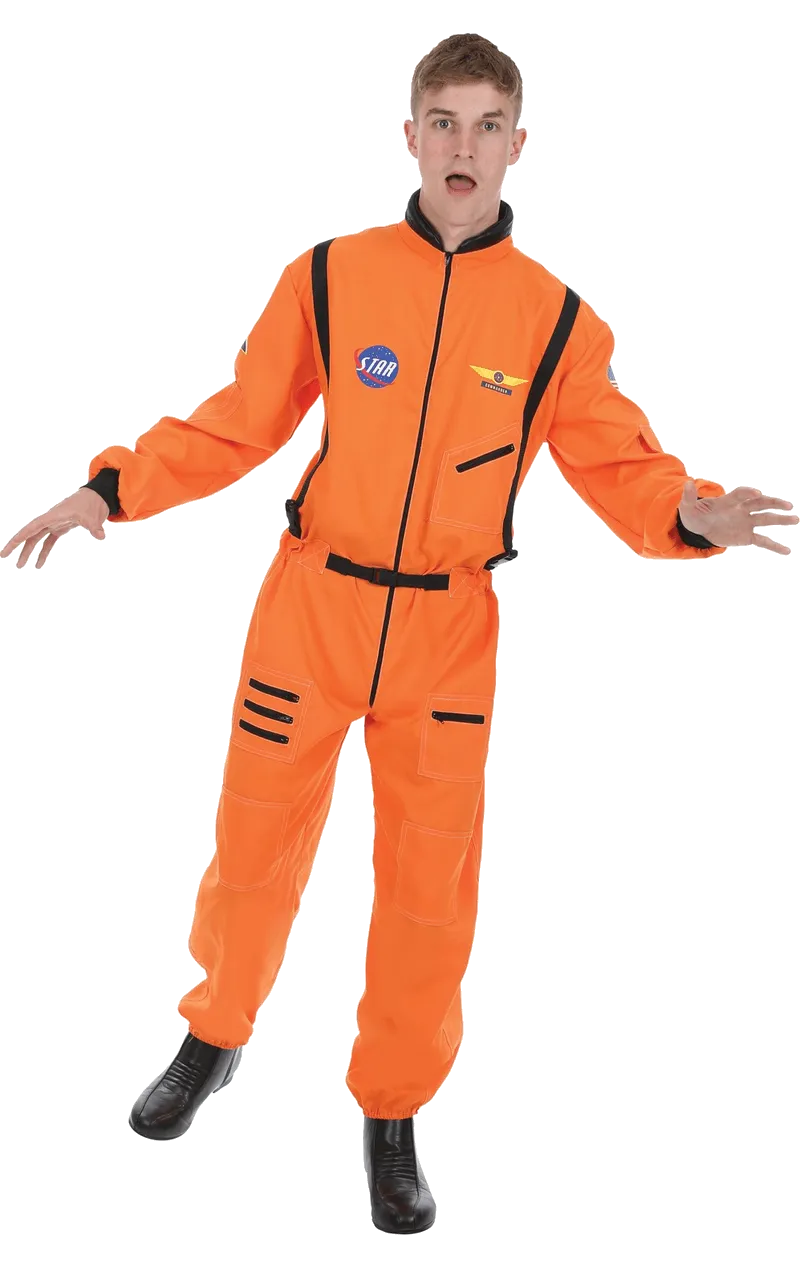 Mens Orange Astronaut Costume